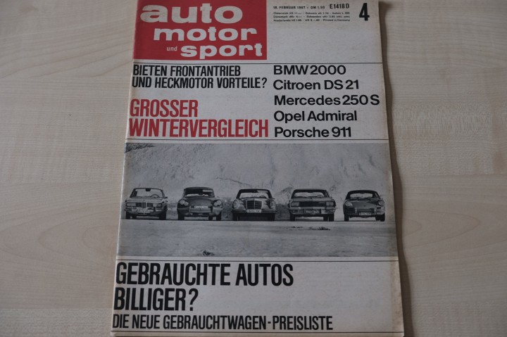 Deckblatt Auto Motor und Sport (04/1967)